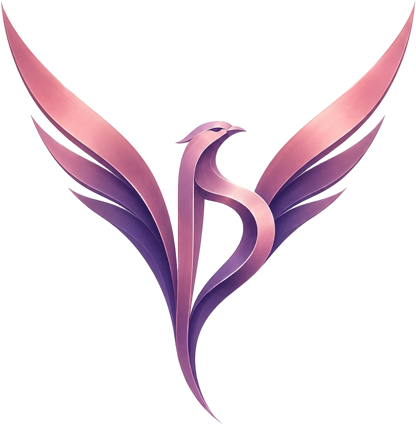 Paradelise logo — a stylized phoenix with pink and purple wings